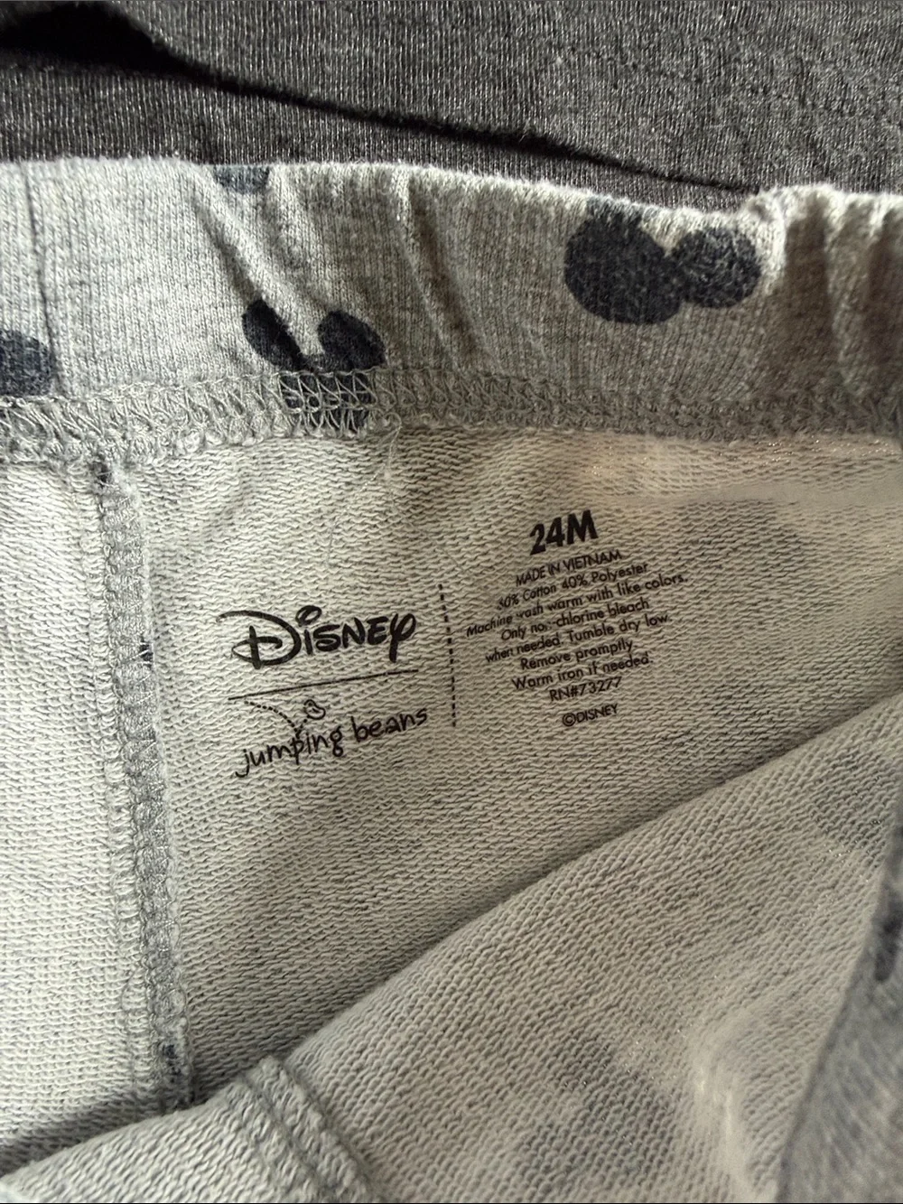 Toddler 24m Gray Mickey Mouse matching Set by Disney Jumping Beans